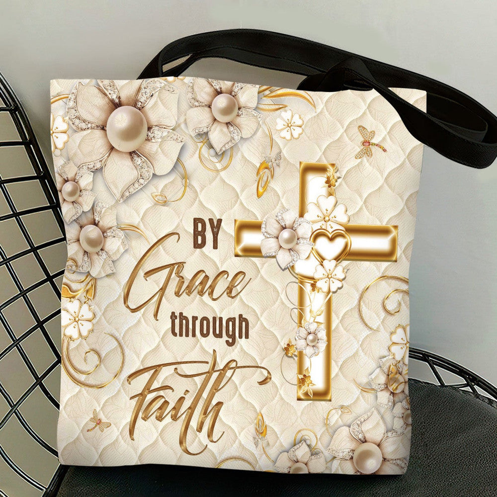 Jesus by grace through faith - Tote Bag