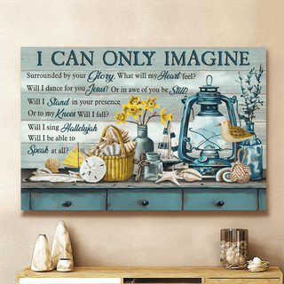 Vintage Painting Ocean Theme I Can Only Imagine Jesus - Matte Canvas