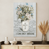 Jesus I can only imagine, Flower, Cross, Butterfly, Wood background - Matte Canvas