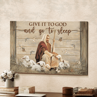 Sheep Give it to God and go to sleep - Matte Canvas