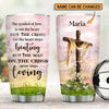 The Man On The Cross Never Stops Loving - Personalized Stainless Steel Tumbler