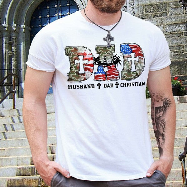 Dad Husband Dad Christian Veterans Day - Standard T-shirt