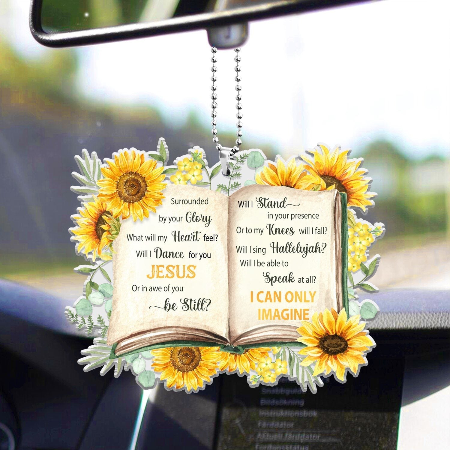 Jesus I Can Only Imagine Book Floral - Two Sided Ornament