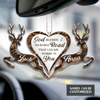 Snowy Deer Couple God Blessed The Broken Road Personalized - One Sided Ornament