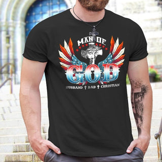 Man Of God Husband Dad Christian Father's Day  - Standard T-shirt