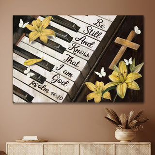 Piano Be Still And Know That I Am God Lily Flower - Matte Canvas