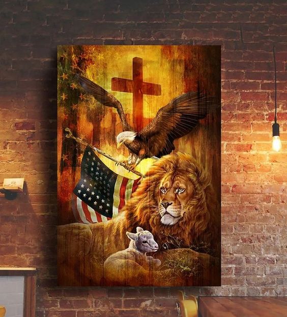 Jesus God blesses our America - Matte Canvas