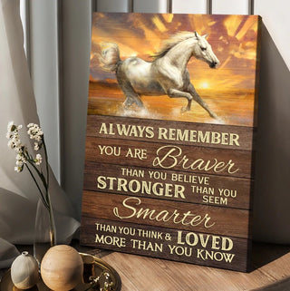 Horse Brilliant sunset You are braver than you believe - Matte Canvas