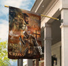 Amazing warrior Lion king Jesus Stand for the flag kneel for the cross - House Flag