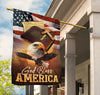 Eagle Vintage bible Cross God bless America - House Flag