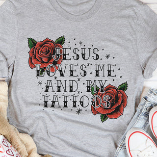 Jesus Loves Me And My Tattoos - Standard T-shirt