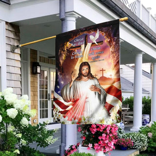 Christ Has Died Christ Is Risen Christ Will Come Again Jesus Flag - House Flag