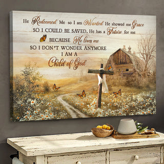 Jesus beautiful farm old cross He redeemed me - Matte Canvas