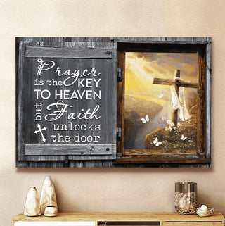 Prayer is the key to heaven Jesus - Matte Canvas