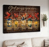 Red cardinals Street lamps God says you are - Matte Canvas