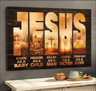 Jesus born as a baby preached as a child - Matte Canvas (1.25")