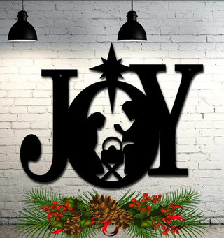 Jesus joy to the world Christmas - Cut Metal Sign