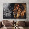 Black and white Jesus painting Lion of Judah - Matte Canvas