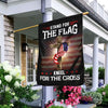 Stand For The Flag Kneel For The Cross Crown Of Thorns American Flag - House Flag