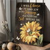 Sunflower butterfly I will choose to find joy in the journey - Matte Canvas