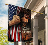 Jesus American flag Faith over fear - House Flag