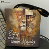 Unique Lion And Jesus Out Of Difficulties Grow Miracles- Tote Bag