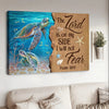 Unique sea turtle, Deep ocean painting, The Lord is on my side - Matte Canvas