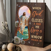 Walking with Jesus when God closes a door - Matte Canvas