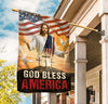 Walking with Jesus Cross God bless America - House Flag