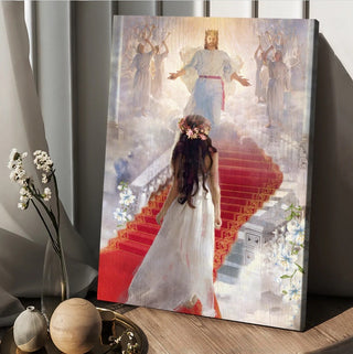 Walking with Jesus The way to heaven - Matte Canvas
