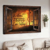 Window frame Three crosses Without Jesus I am nothing - Matte Canvas