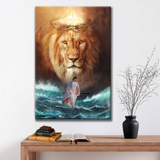 Jesus and Lion Jesus walks on the water - Matte Canvas