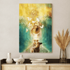 Jesus the lamp and the dove walking through the water with the waves - Matte Canvas