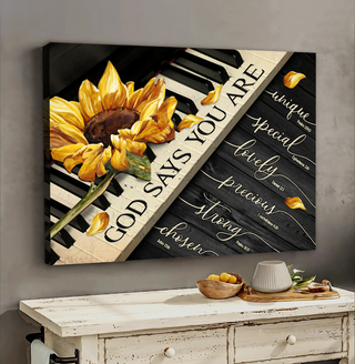 Sunflower on Piano God says you are - Matte Canvas