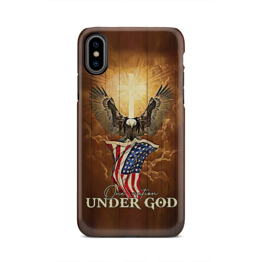 One nation under God bald eagle American flag - All Over Print Phone Case